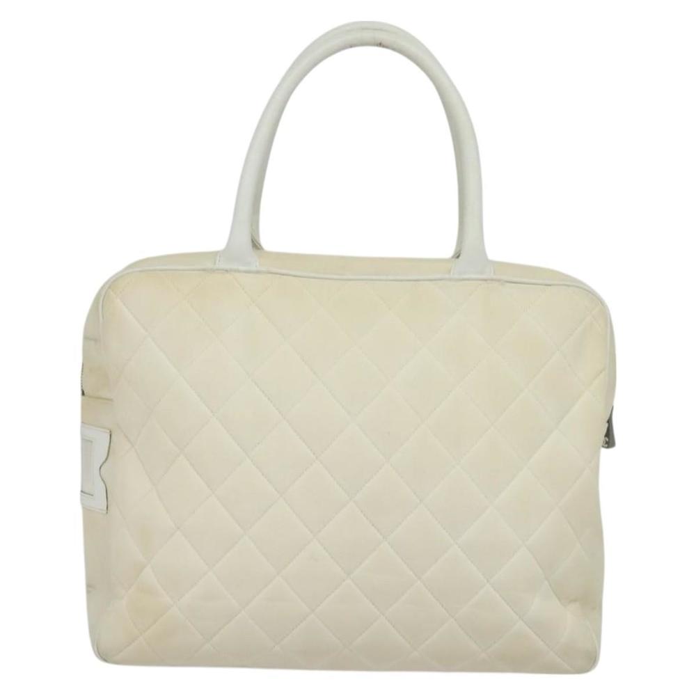 CHANEL Sports Line Boston Bag Canvas White CC Auth 115293 - Picture 2 of 16